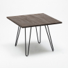 set van 4 stoelen stijl tafel 80x80cm industrieel design bar keuken reims dark Aankoop