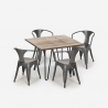table 80x80cm + 4 chaises style design industriel cuisine bar reims Prix