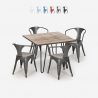 table 80x80cm + 4 chaises style design industriel cuisine bar reims Remises