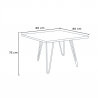 set industrieel design tafel 80x80cm 4 stoelen stijl keuken bar reims 