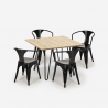 set tafelset 80x80cm industrieel ontwerp 4 stoelen Lix stijl bar keuken reims light Keuze
