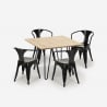 set tafelset 80x80cm industrieel ontwerp 4 stoelen stijl bar keuken reims light Keuze