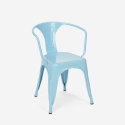 Set met tafel 80x80 cm en 4 stoelen in industrieel design Reims Light 