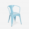 table 80x80 design industriel + 4 chaises style bar cuisine bar reims light 