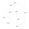 Set met tafel 80x80 cm en 4 stoelen in industrieel design Reims Light 