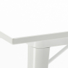 table blanc acier 80x80 + 4 chaises style de bar century white 