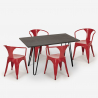 set keuken restaurant houten tafel 120x80cm 4 stoelen industriële stijl wismar Kosten
