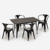 set industrieel ontwerp tafel 120x60cm 4 stoelen stijl keuken bar caster Prijs