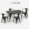 set industrieel ontwerp tafel 120x60cm 4 stoelen stijl keuken bar caster Kortingen