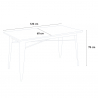 table 120x60cm design industriel + 4 chaises style Lix cuisine bar restaurant caster 