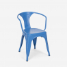 Industriële stijl set met stalen tafel 80x80 cm en 4 stoelen Century 