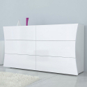 Commode de chambre 6 tiroirs blanc brillant buffet Arco Sideboard Promotion