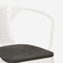 set keukentafel set 80x80cm industrieel 4 stoelen hout metaal hustle wood white 