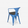 table 80x80 + 4 chaises style industriel cuisine et bar hustle wood white 