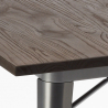set keuken industrieel tafel 80x80cm 4 stoelen hout metaal hustle wood 