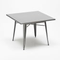 table 80x80 + 4 chaises style Lix industriel bois métal cuisine bar century wood 