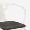 set keukentafel 80x80cm 4 stoelen stijl industrieel hout staal century wood white 