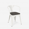 table 80x80 + 4 chaises style Lix industriel bois métal cuisine bar century wood 
