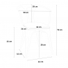 Industrieel set met tafel 80x80 cm en 4 stoelen van hout en metaal Century Wood 