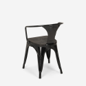 Industrieel set met tafel 80x80 cm en 4 stoelen van hout en metaal Century Wood Black 