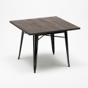 table 80x80 + 4 chaises style en métal cuisine et bar hustle black top light Dimensions