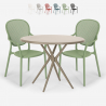 Outdoor set met ronde beige tafel 80x80 cm en 2 design stoelen Valet Kortingen