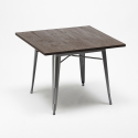table cuisine 80x80cm + 4 chaises style bois industriel hustle top light Dimensions