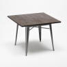keukentafelset 80x80cm 4 industriële houten stoelen instijl hustle top light Karakteristieken