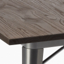 table cuisine 80x80cm + 4 chaises style bois industriel hustle top light 