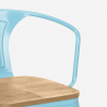 keukentafelset 80x80cm 4 industriële houten stoelen instijl hustle top light 