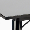 zwart metalen keukentafel set 80x80cm 4 Lix stoelen century black top light Afmetingen