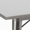 industriële keuken set tafel 80x80cm 4 houten metalen stoelen century top light Afmetingen