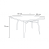 industriële keuken set tafel 80x80cm 4 houten metalen stoelen century top light 