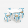 table 80x80cm blanc + 4 chaises style Lix century white top light Catalogue