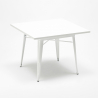 table 80x80cm blanc + 4 chaises style Lix century white top light Dimensions