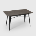 table 120x60cm + 4 chaises style industriel salle à manger cuisine caster wood 