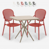 Table Carrée 70x70cm + 2 Chaises Beige Intérieur Extérieur jardin bar restaurant Lavett Promotion