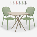 Table Carrée 70x70cm + 2 Chaises Beige Intérieur Extérieur jardin bar restaurant Lavett Catalogue