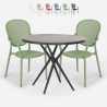 Table Ronde Noire 80cm + 2 Chaises jardin terrasse bar restaurant Valet Dark Catalogue