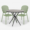 Outdoor set met ronde zwarte tafel 80x80 cm en 2 design stoelen Valet Dark Kosten