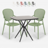 Set met 2 design stoelen en vierkante zwarte tafel 70x70 cm voor binnen en buiten Lavett Dark Catalogus