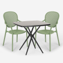 Set met 2 design stoelen en vierkante zwarte tafel 70x70 cm voor binnen en buiten Lavett Dark Kosten