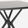 Table Carrée 70x70cm Noire + 2 Chaises jardin terrasse bar restaurant Lavett Dark 