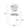 Set met 2 design stoelen en vierkante zwarte tafel 70x70 cm voor binnen en buiten Lavett Dark 