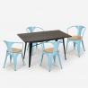 table 120x60cm industriel + 4 chaises style bar restaurant cuisine caster top light Catalogue