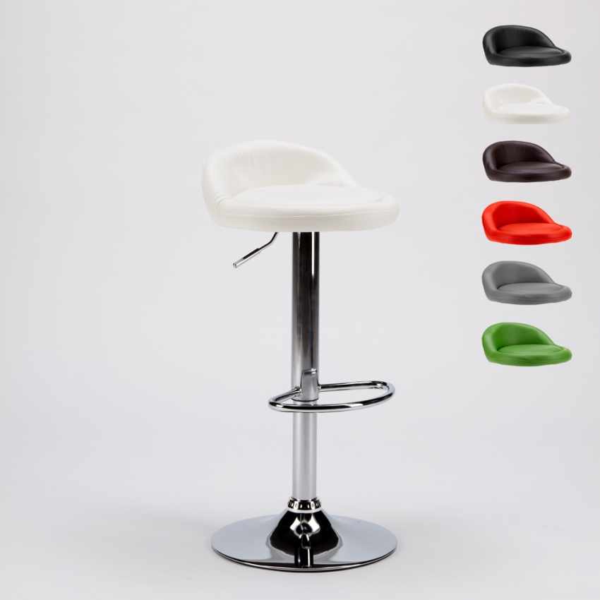 Tabouret haut de bar et cuisine en similicuir chromé Baltimora Caractéristiques Tabouret haut de bar et cuisine en similicuir chromé Baltimora Caractéristiques