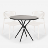 Ensemble 2 Chaises Design Moderne Table Ronde Noire 80cm pour jardin terrasse bar restaurant Gianum Dark Caractéristiques