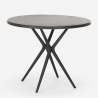 Set met ronde zwarte tafel 80x80 cm en 2 modern design stoelen Gianum Dark Aankoop