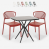 Ensemble 2 Chaises et 1 Table Carrée Noire 70x70cm Design pour Extérieur Jardin bar restaurant terrasse Magus Dark Réductions