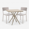 Set met 2 stoelen en vierkante beige tafel 70x70 cm van polypropyleen Regas Model
